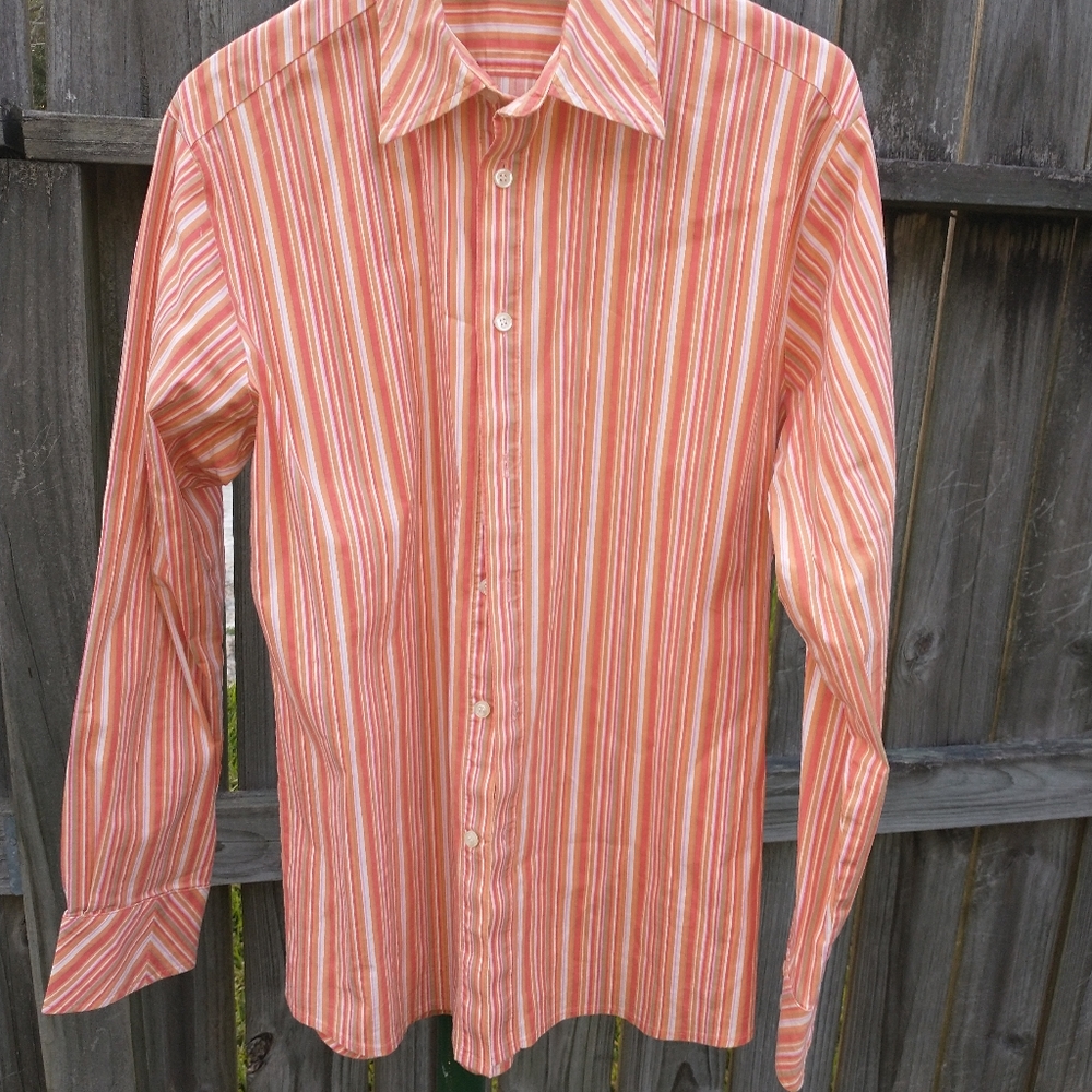 POSITANO XL ORANGE STRIPE SHIRT